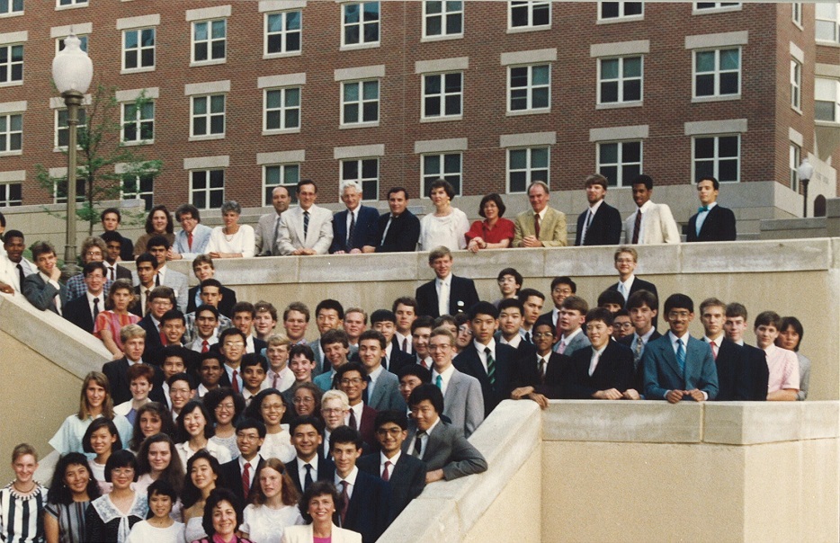 RSI 1988 group photo stairs