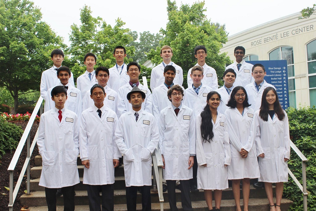 2017 USABO group photo in lab coats