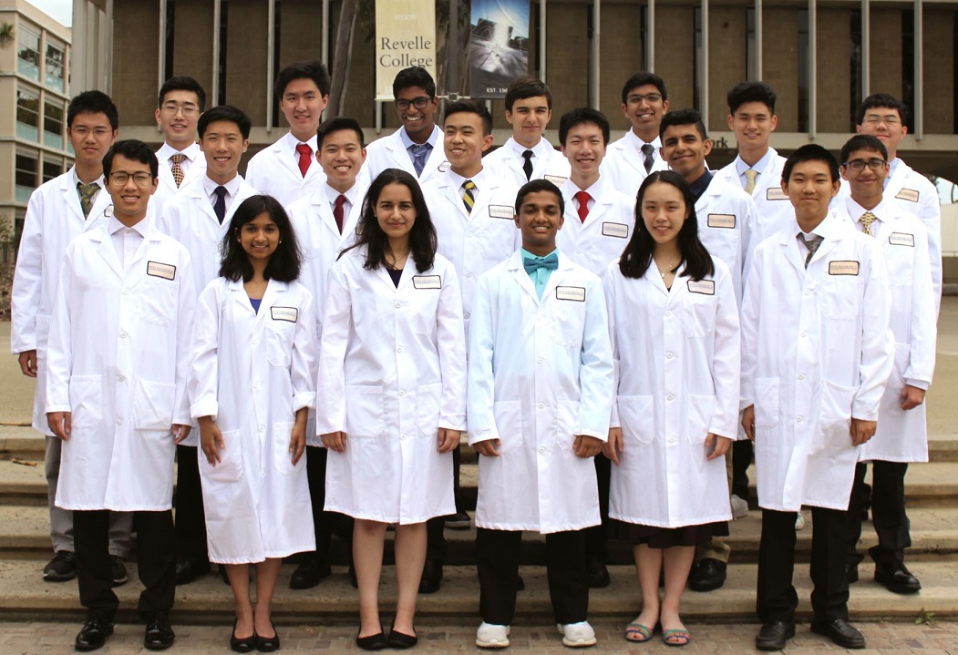 2019 USABO group photo in lab coats